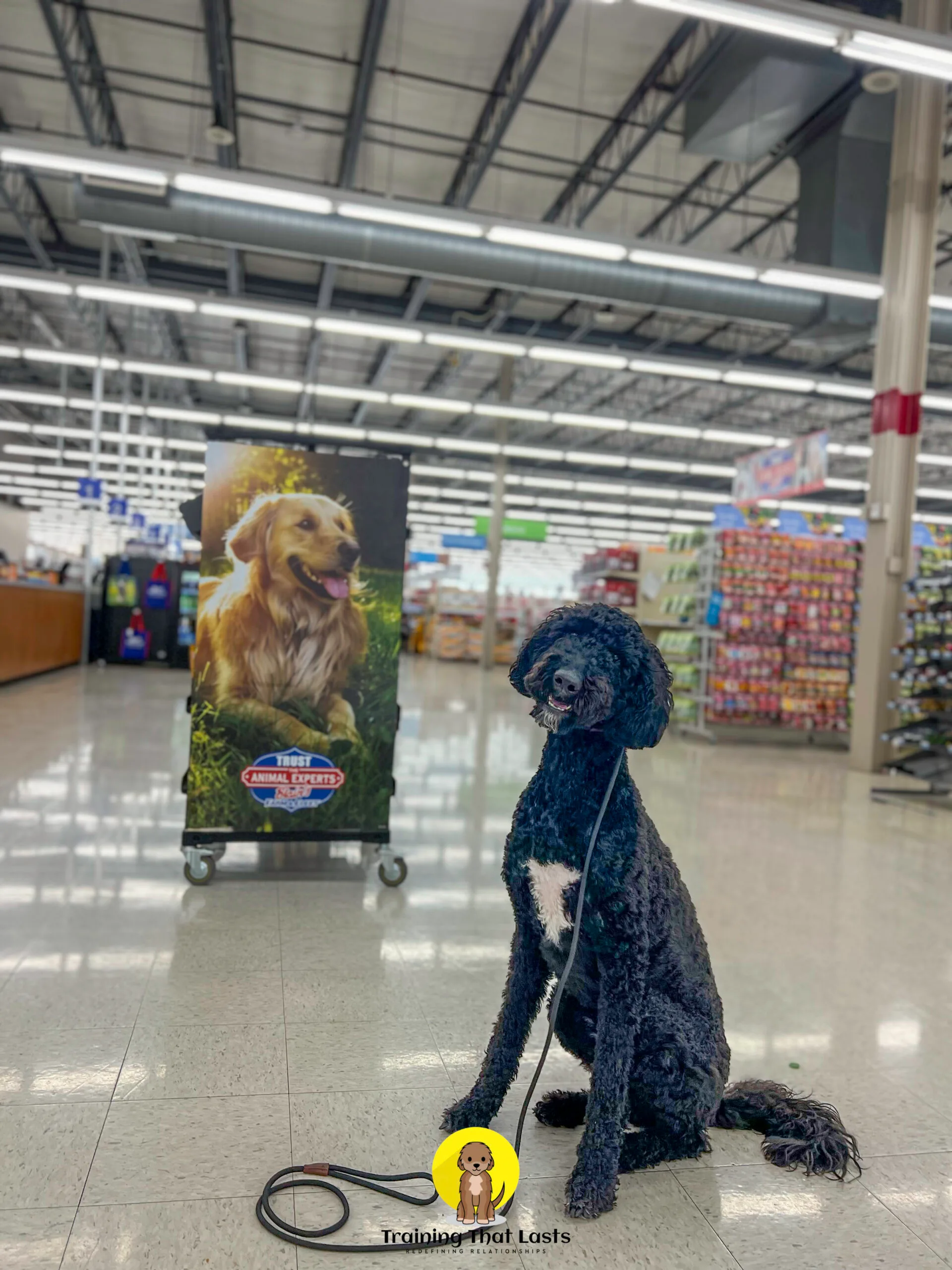 A Dog Sitting In A Store