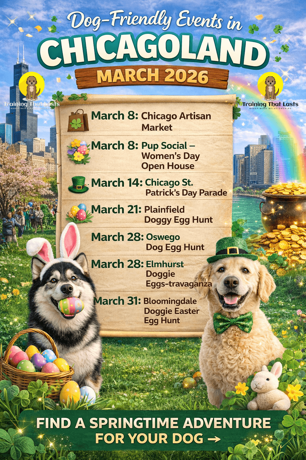 Chicagoland Dog-Friendly Events In March 2026 | Professional Dog Training | Training That Lasts